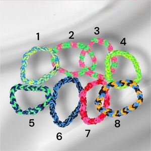 Colorful Handmade Rubber Bracelets Set